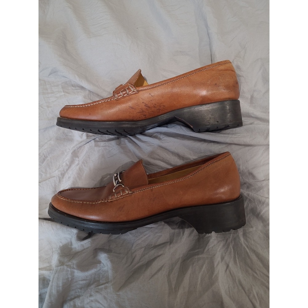 Cole Haan Horse Bit  Leather Slip on Loafers‎ Women SZ 7.5B Vibram Sole low heel - Picture 7 of 12